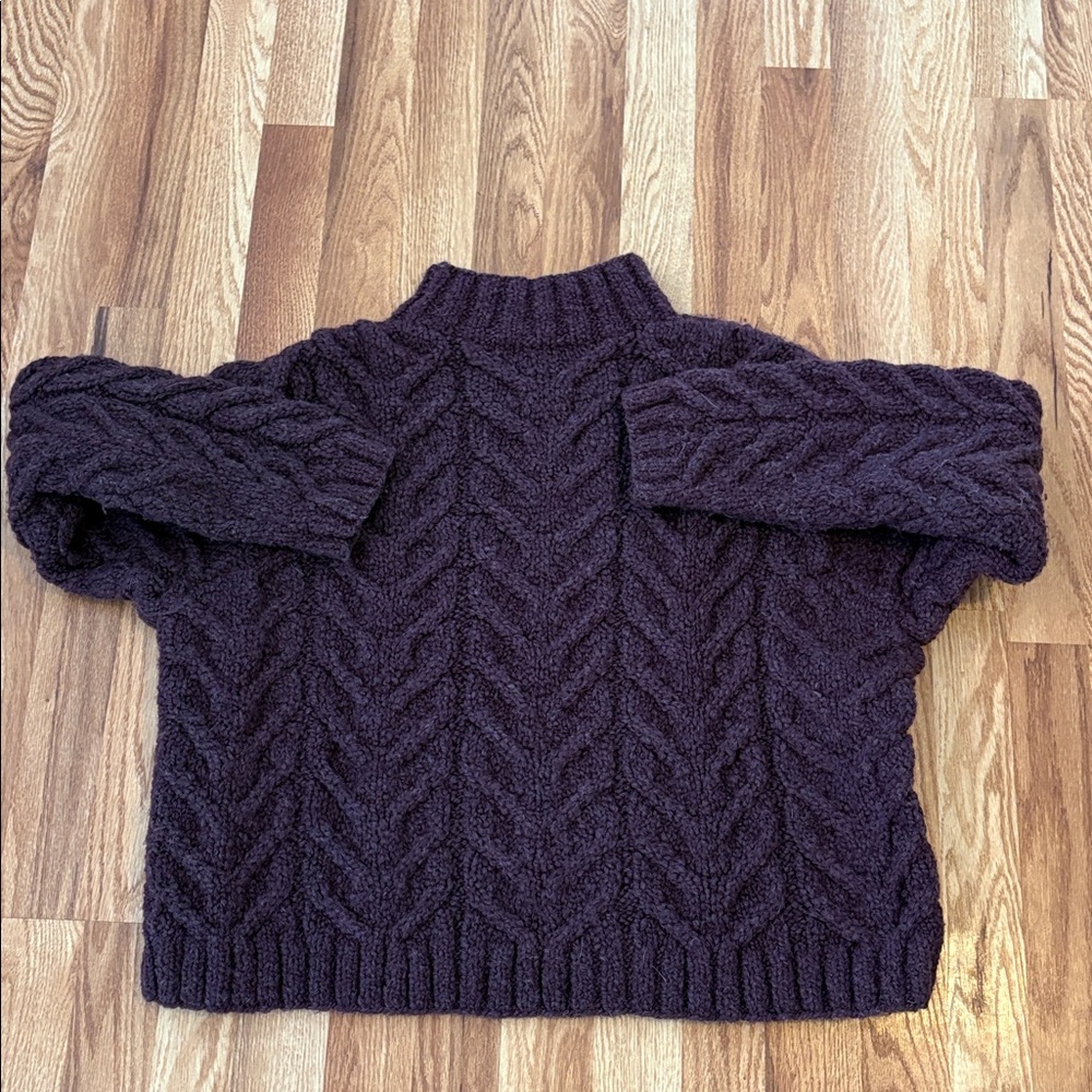 Peruvian Connection wool cable knit funnelneck Sw… - image 5